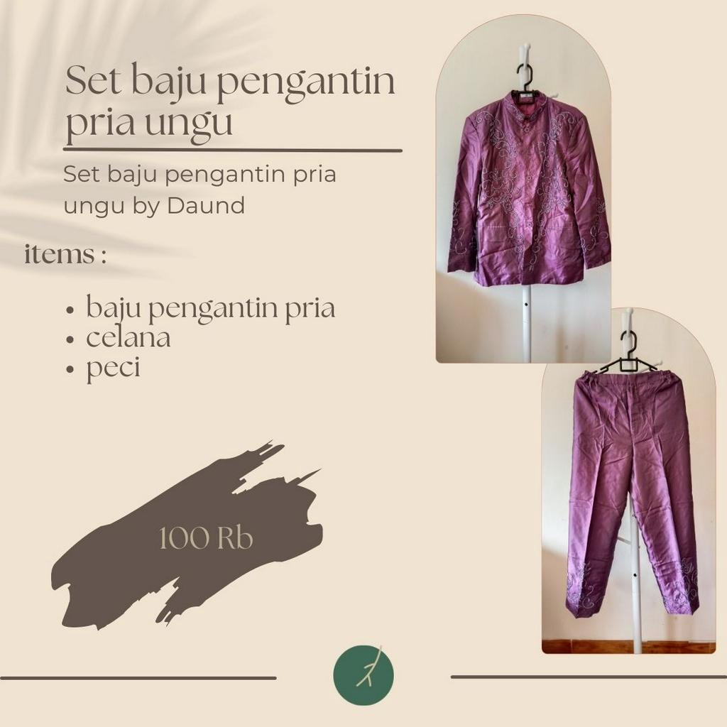 Preloved - Set baju pengantin pria ungu muslim jawa sunda