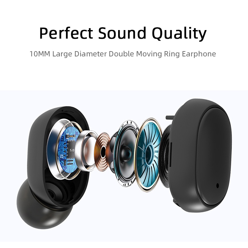 (COD)A6S PRO TWS Headset Bluetooth 5.0 Earphone Wireless Stereo Mini Earbuds Peredam Kebisingan With Mic