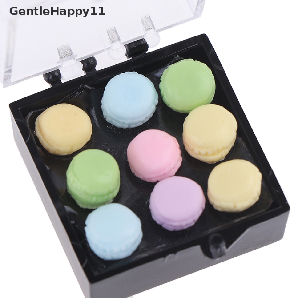 Gentlehappy 1 Set Miniatur Makanan Ringan Macaroon / Teh Dekorasi Dapur Rumah Boneka 1: 12