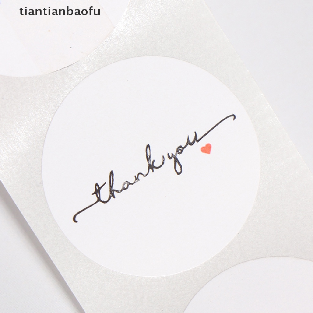 [tiantianbaofu] 500pcs/roll Round White paper label sticker thank you sticker scrapbook 1 inch Boutique