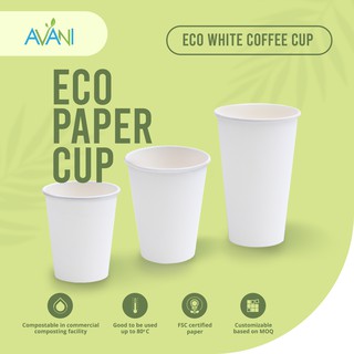 Jual Avani - Paper Cup Putih 12 oz, Gelas Ramah Lingkungan Tahan Panas ...