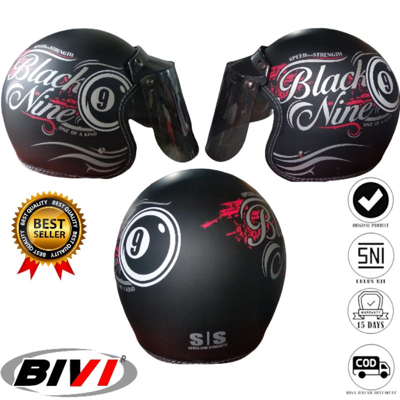 BIVI HELMET - Black Nine Edition Helm Bogo Motif