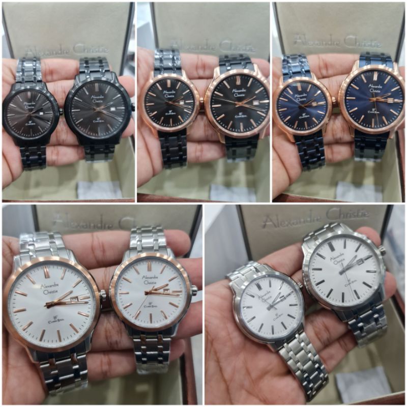 jam tangan couple alexandre christie ac8657 couple classic 8657 original garansi rrsmi
