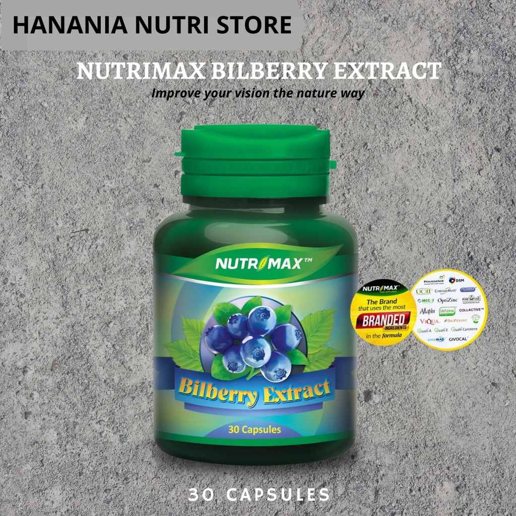 Jual NUTRIMAX BILBERRY EXTRACT ISI 30 CAPSULES MENGOPTIMALKAN FUNGSI