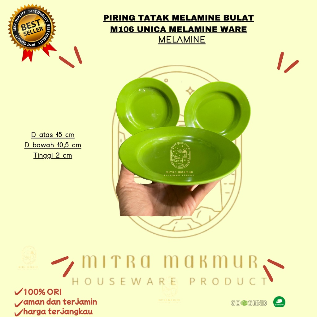 NEW!! PIRING TATAK MELAMINE BULAT M 106 UNICA MELAMINE WARE @ 1PC