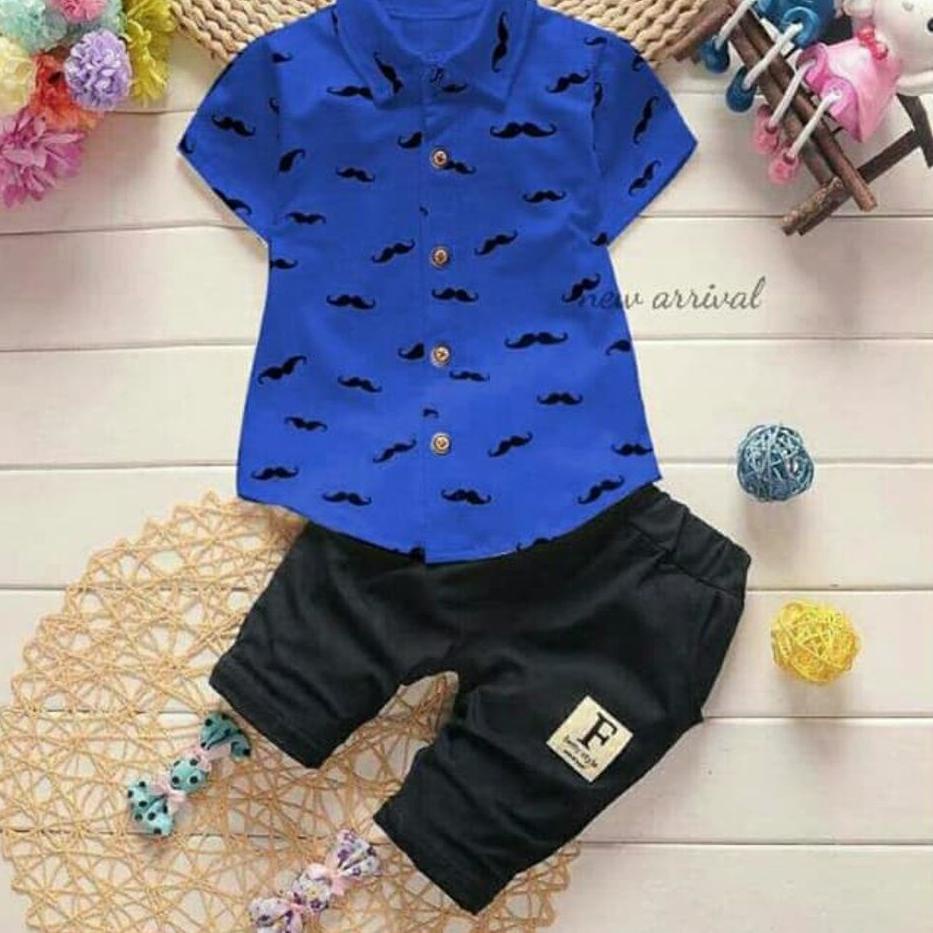 ✹ Baju Set Setelan Stelan Anak Laki Laki Cowok Rayon Premium Fashion Pakaian Branded Terbaru Murah 1