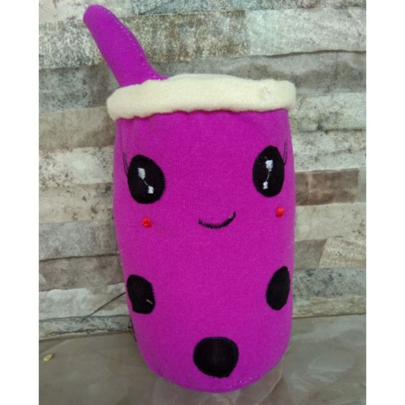 Pop It Boba Cup Macaron & Boneka Boba 25cm | Popit Makaron Boba-BOBA 25CM (UNGU)