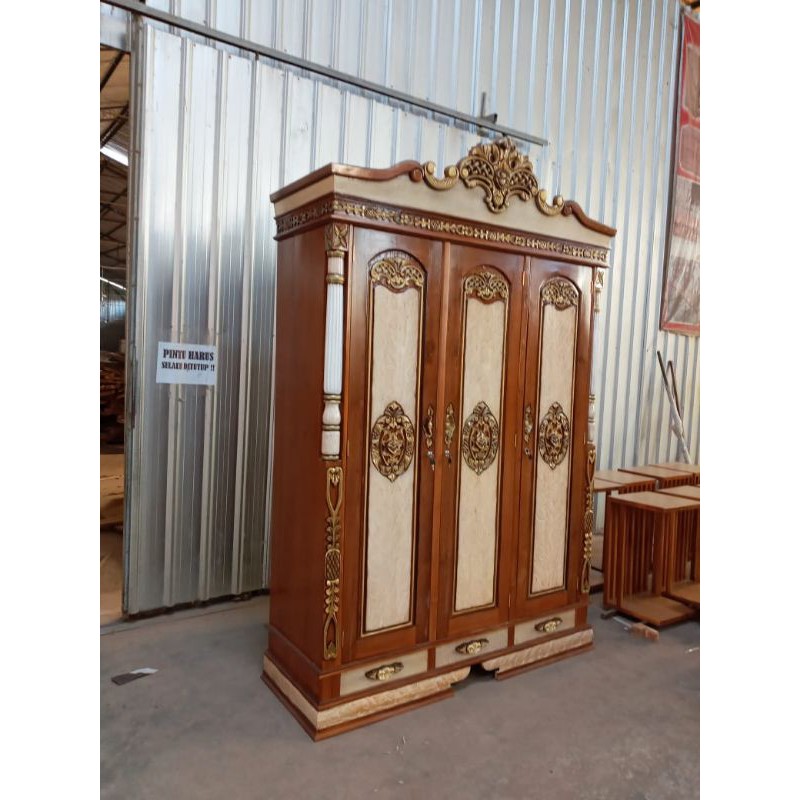 Almari 3 Pintu kayu Jati