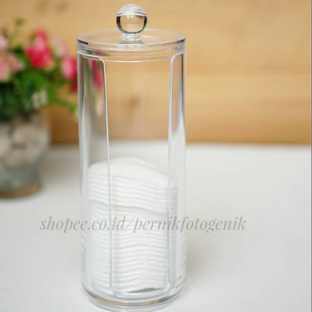 MINISO TRANSPARENT ACRYLIC COTTON PADS MAKEUP ORGANIZER / TEMPAT KAPAS ACRYLIC