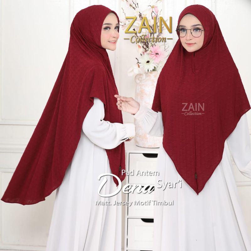 jilbab instan Dena jumbo ORI ZAIN COLLECTION-Marun