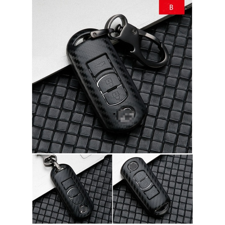 Case Kunci Mobil Bahan carbon fiber Untuk Mazda CX-5 CX-7 CX-3 CX-9 MX Mazda3 6