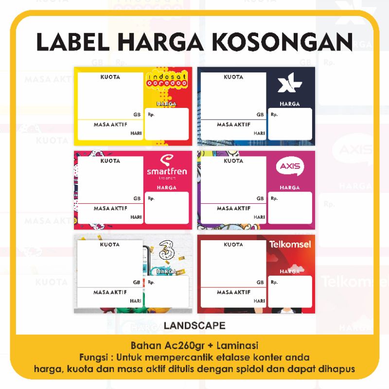 

Label Harga Voucher Data Kosong 6x9cm Tinggal Tulis Pakai Spidol