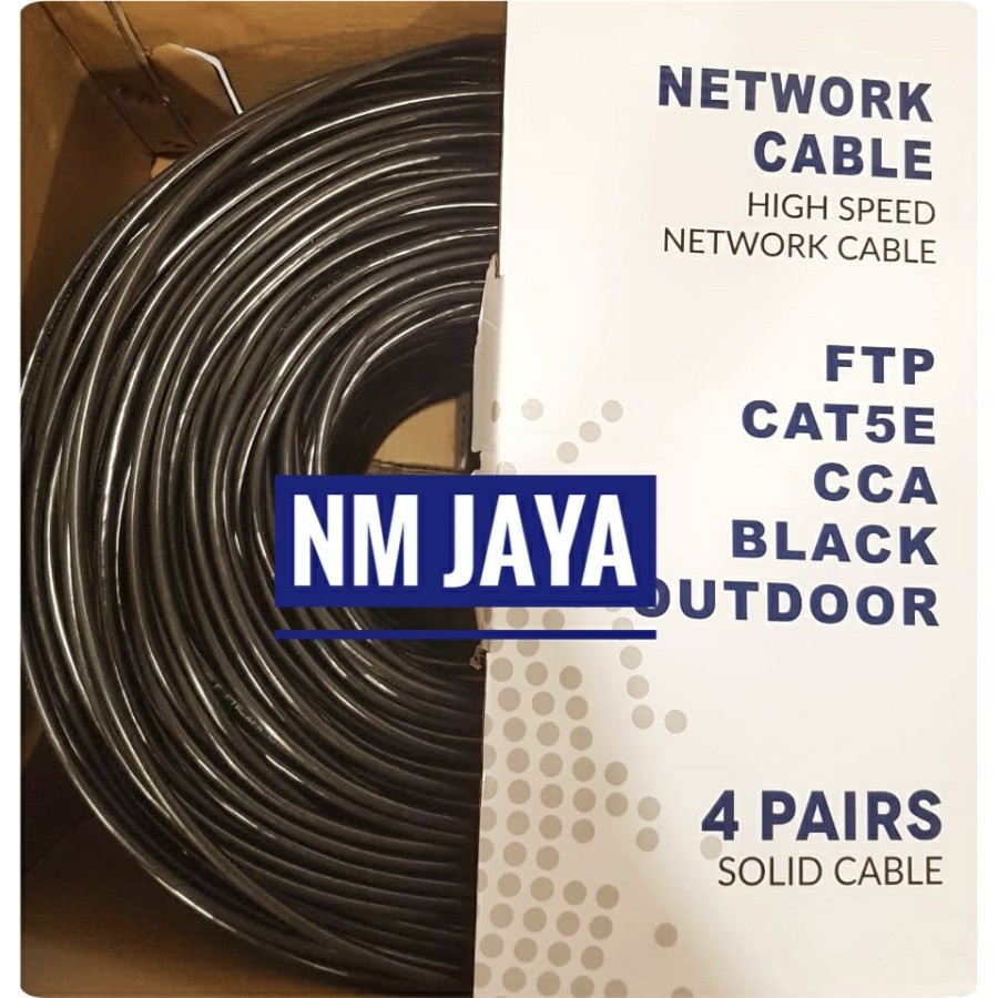 Kabel Lan Outdoor 305 meter Ftp Cat5e Projeane CCA warna Hitam