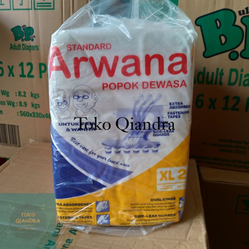 Popok Dewasa Perekat Arwana Tebal Anti Bocor Isi 3 Pack (6 pcs)