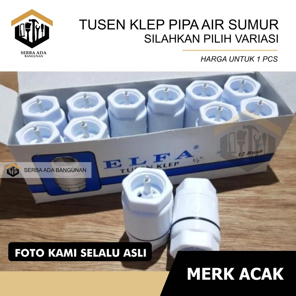 TUSENKLEP TUSEN KLEP  1 1/2 DAN 3/4 PVC PLASTIK PENAHAN ALIRAN AIR AGAR TIDAK TURUN KE BAWAH PIPA BAGUS