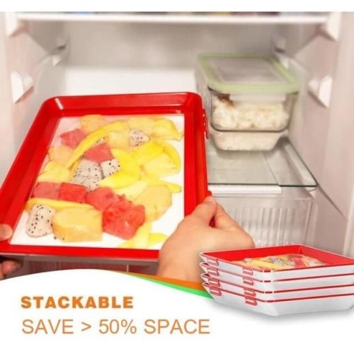 BEST SELLER!! Vacuum Tray Food Rak Kulkas Vakum Tempat Penyimpanan Makanan