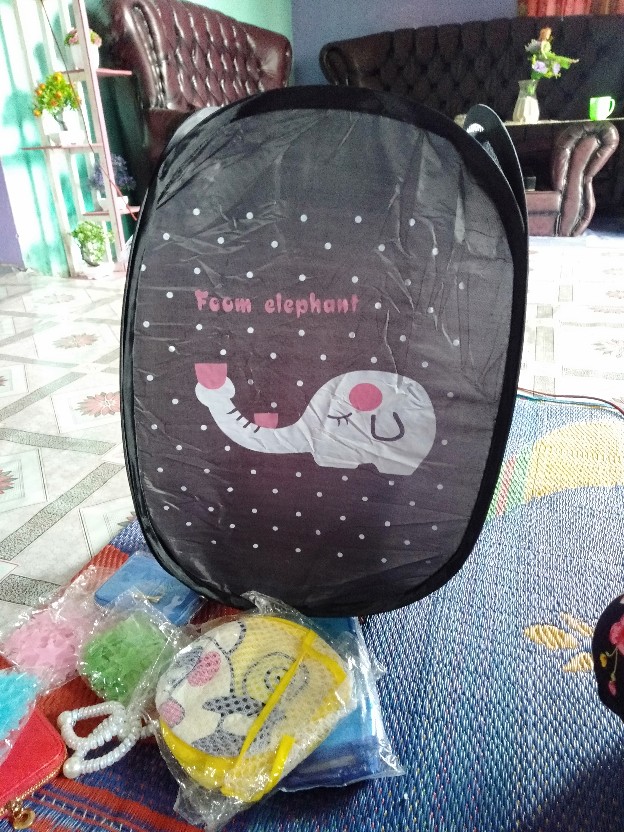 Keranjang Lipat Keranjang Laundry Tempat Pakaian Motif Karakter