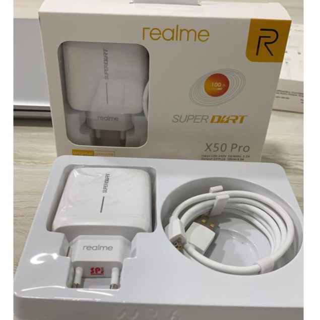 Charger  Handphone Realme X50 Pro Fast Charging Kabel Type C dan Micro Fast Charging Ori 99%