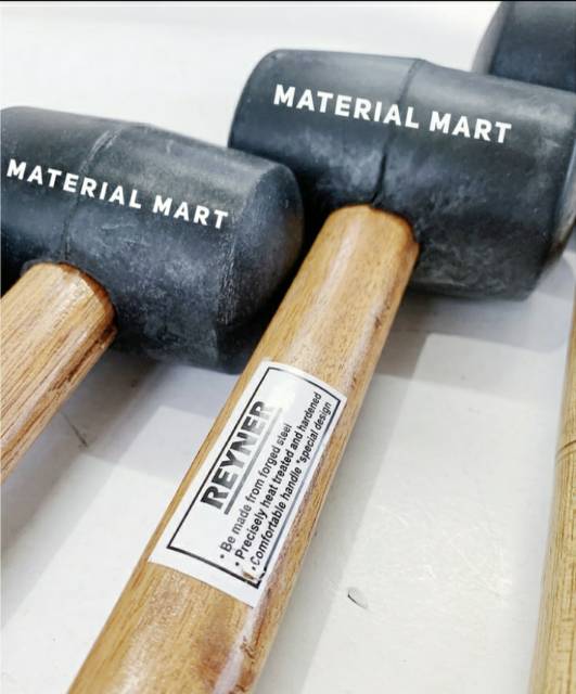 Palu Karet Hitam Gagang Kayu 20oz | Palu Keramik Bagus 20 oz | Hammer | Material Mart