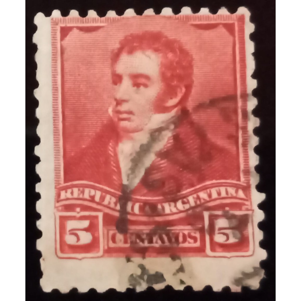 Perangko Argentina Lama 5 Centavos