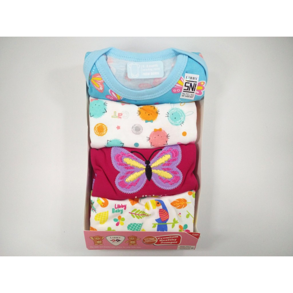 LIBBY JUMPER Premium 4 in 1 SEGITIGA Motif Boy Girl | Baju Kodok Libby Segitiga Premium (4 pcs)