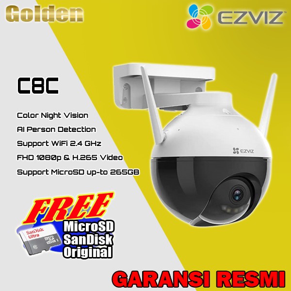 Ezviz C8C Pro AI 1080P Color Night Wireless IP Camera Outdoor Resmi