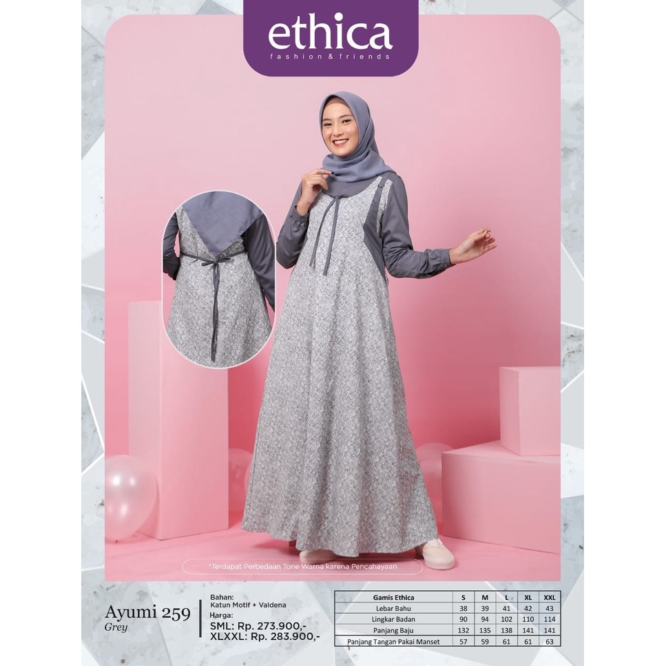 GAMIS TERBARU 2021 ETHICA AYUMI 259 GREY