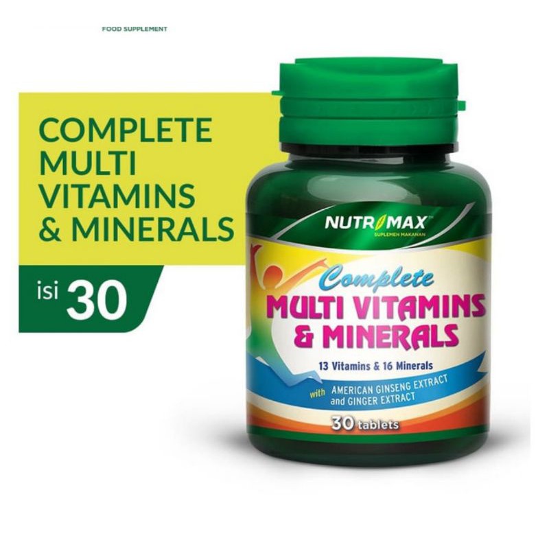 NUTRIMAX COMPLETE MULTIVITAMINS & MINERALS isi 30 dan 60
