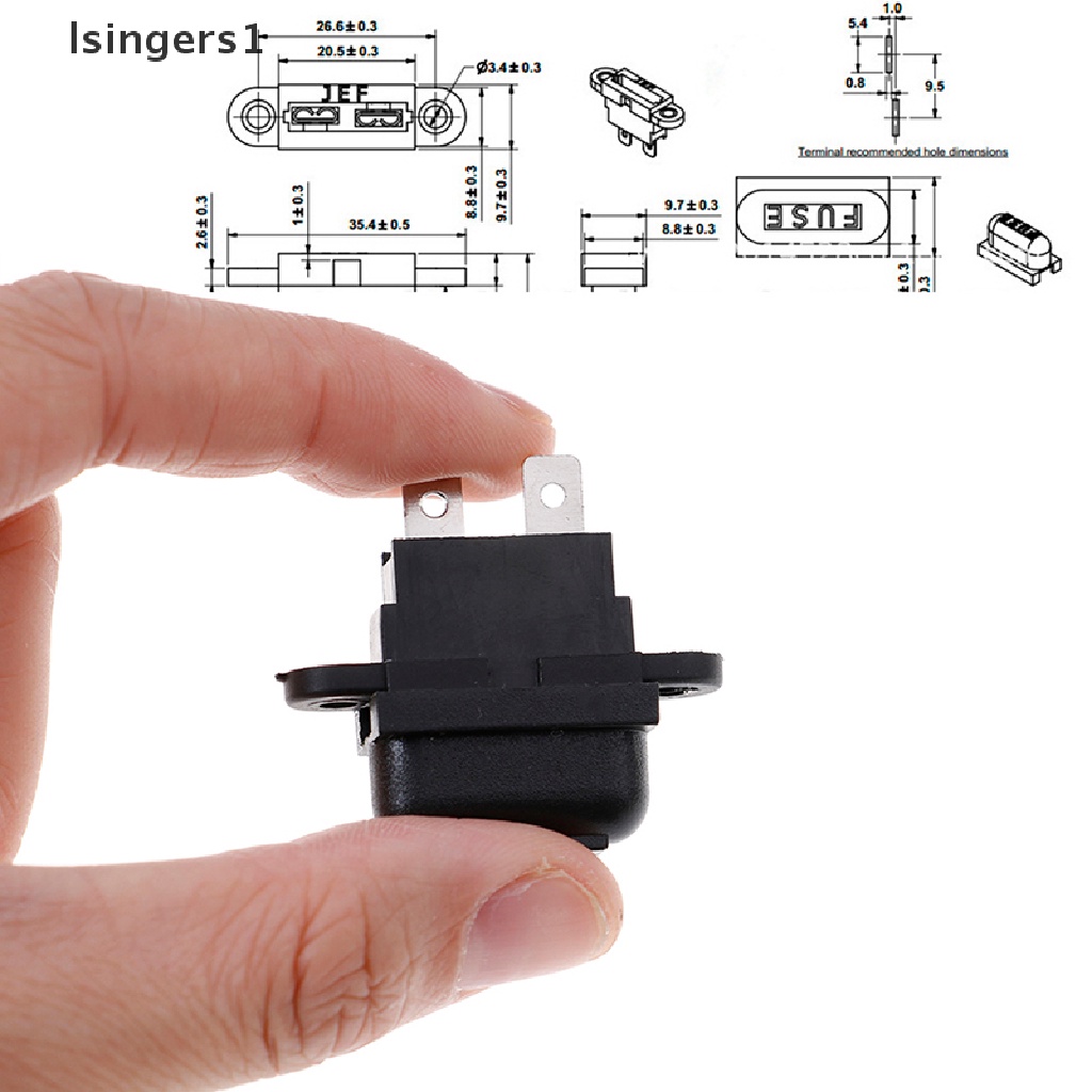 (lsingers1) 5pcs Kotak holder Sekring Gepeng 30A Amp Untuk Mobil / Perahu / Truk