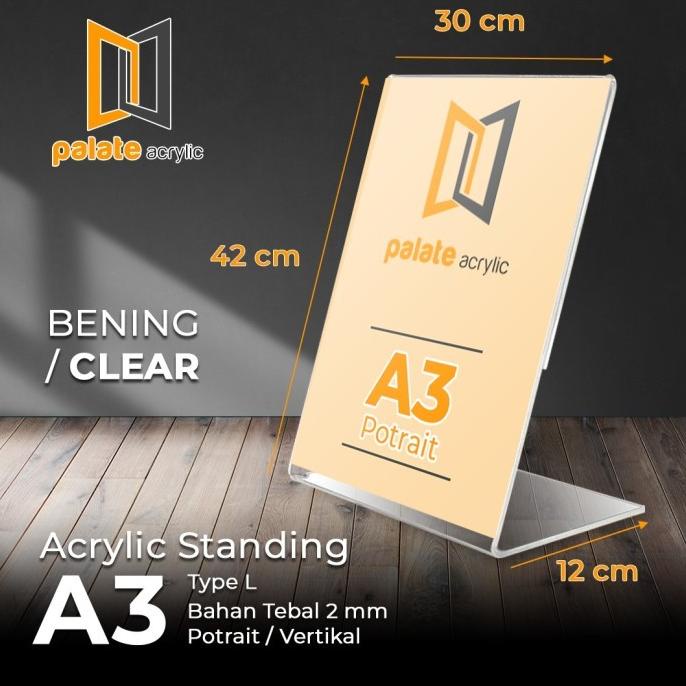 

Office & Stationery | Document Organizer | Akrilik A3 L Portrait Premium / Acrylic Tent /Akrilik A3 Type L Holder | Best Seller