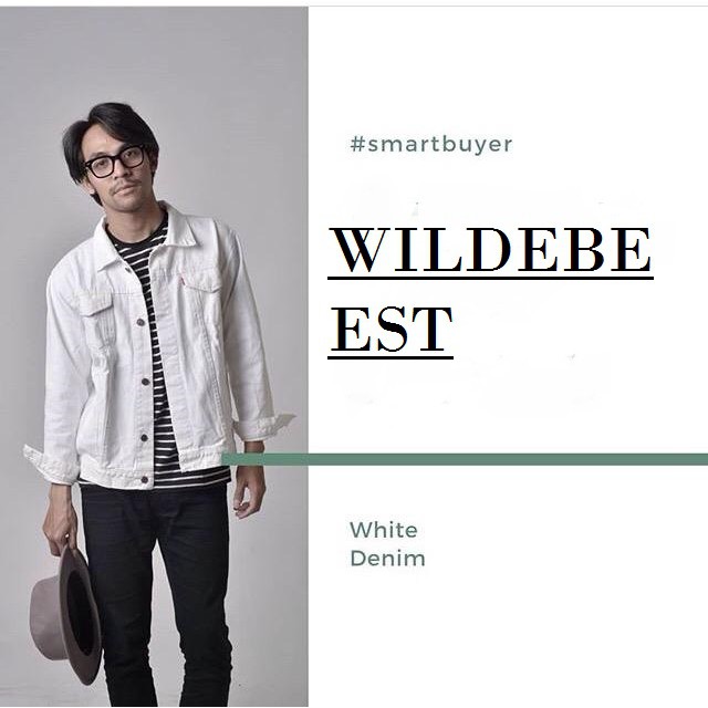 jaket jeans denim pria putih