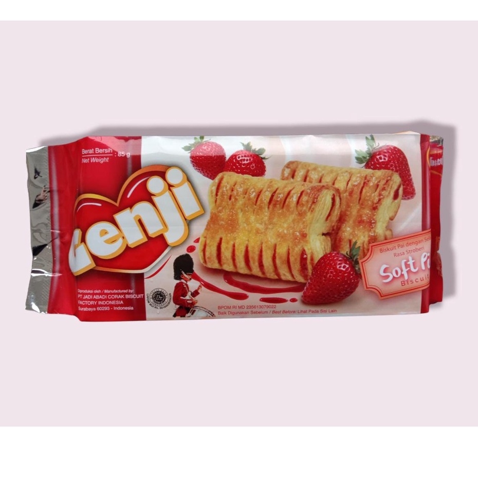 

MONDE GENJI SOFT PIE STRAWBERRY BISCUIT 85 GR / BISKUIT PIE DENGAN SELAI RASA STRAWBERRY