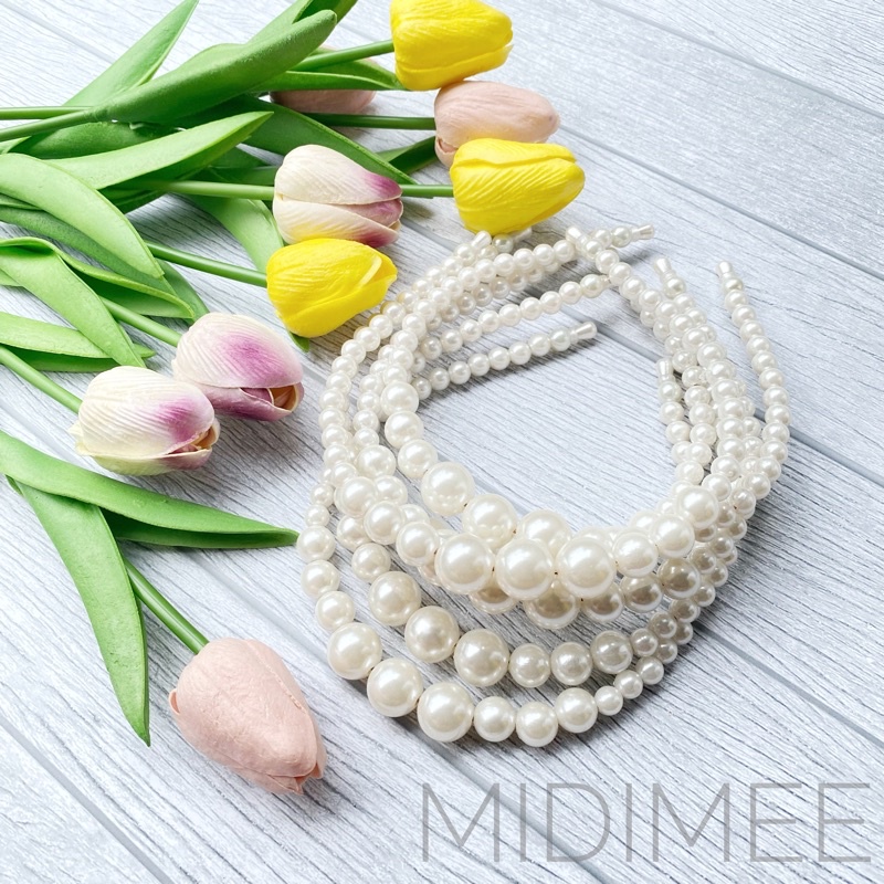 BANDO RAMBUT BANDANA MUTIARA PEARL