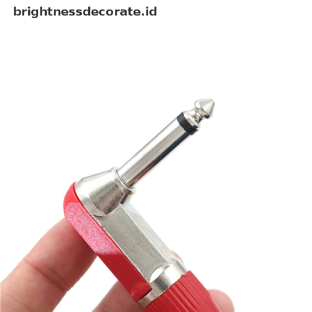 [birth] 1/4'' 6.35mm 2 Pole Mono Male Jack Right Angle Guitar Plug Adapter Connector [ID]