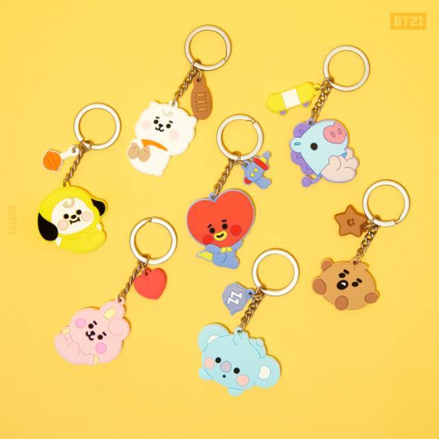 READY STOCK BT21 SILICONE KEYRING OFFICIAL LINE FRIENDS - KEYCHAIN BAGCHARM - CHIMMY COOKY