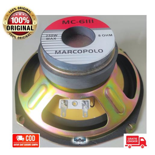 MARCOPOLO Speaker 6 Inch Daya 250 Watt MC 6111 Subwoofer Double Magnet