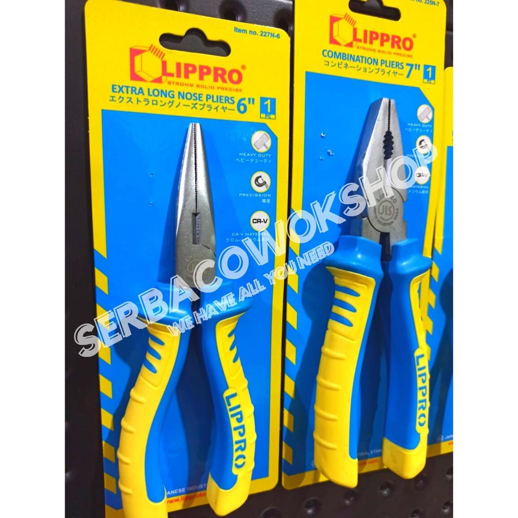Lippro Paket Tang Kombinasi-Potong-Lancip Set Bonus Toolbag Termurah Berkualitas Stok Terbatas