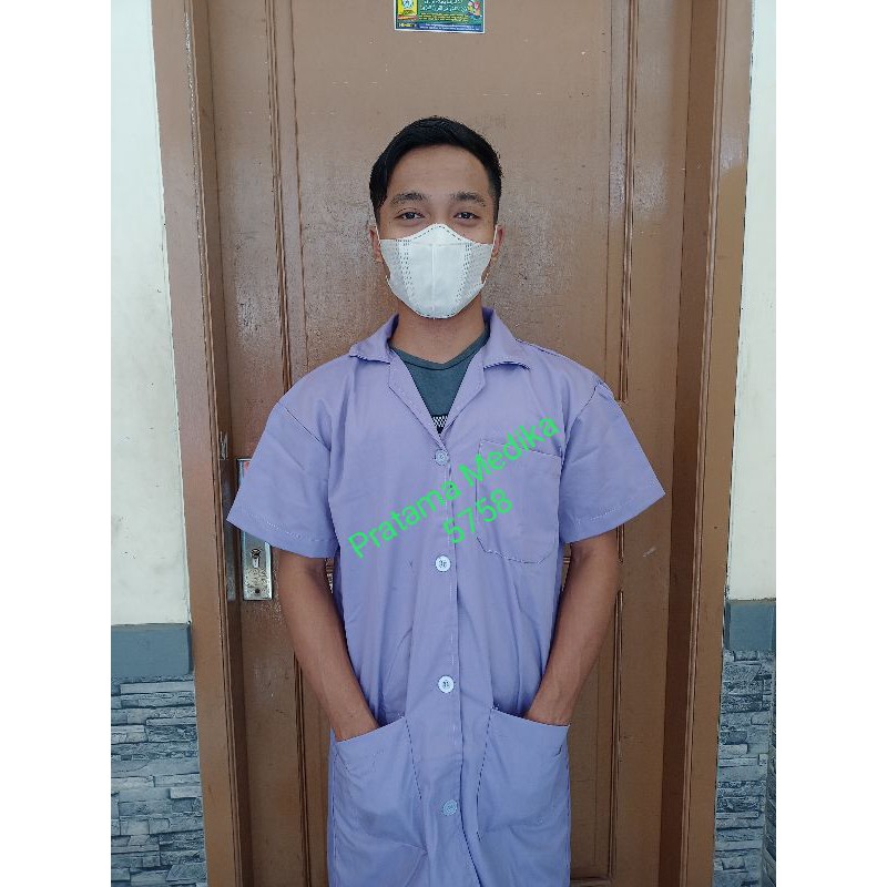 Baju Lab lengan Pendek Ungu Muda