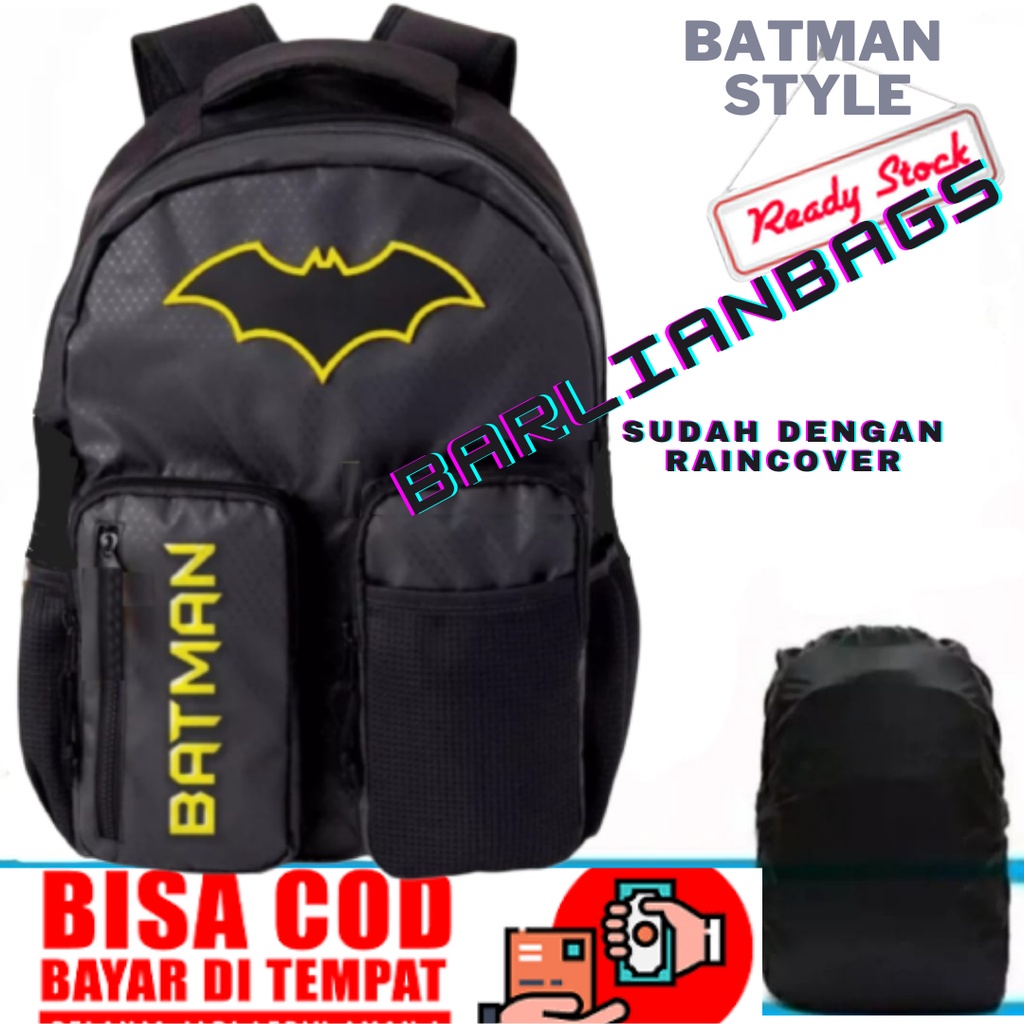 Tas Sekolah Anak laki laki batman raincover laki laki sd cowok Terlaris Kekinian Kualitas Terbaik Lu