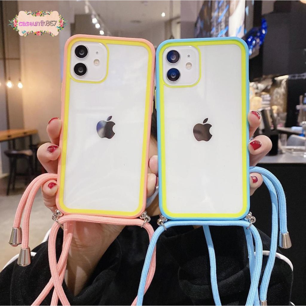 Softcase slingcase lanyard tali aurora iphone 6 6g 7+ 8+ XS MAX CS1848