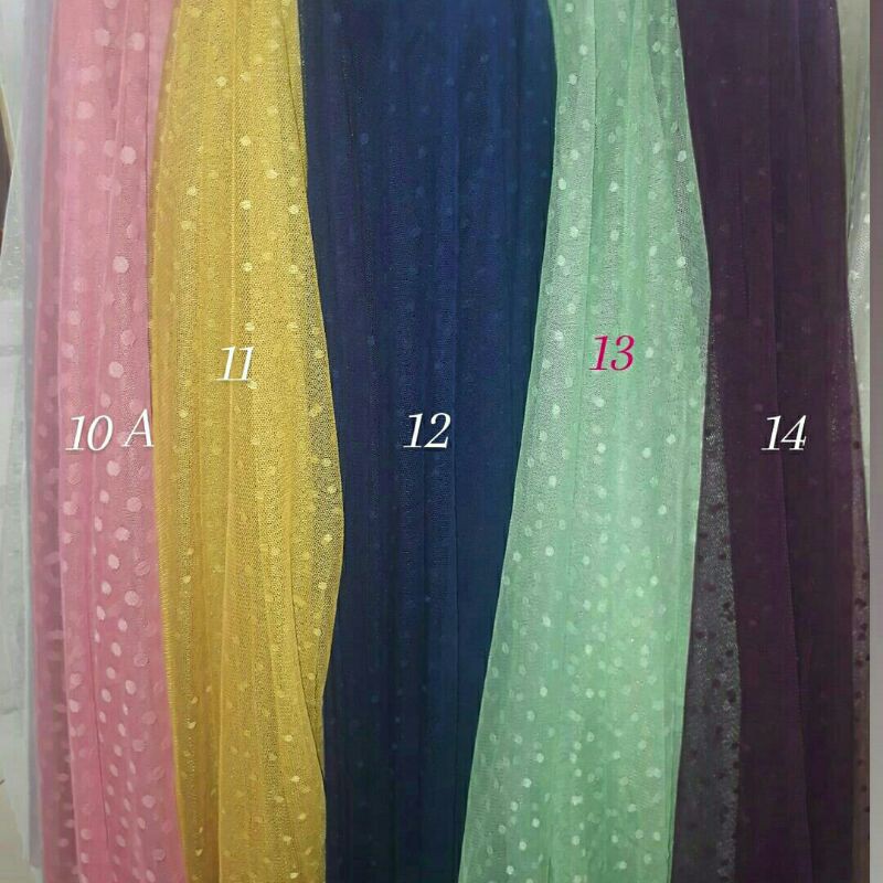 Bahan tike polkadot/Tile dot/Bahan tulle/Kain tile