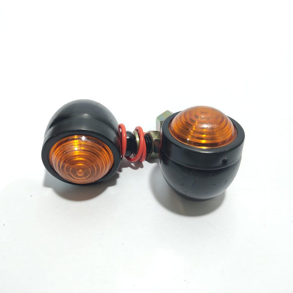 LAMPU SEN CB100 MINI UNIVERSAL BULAT HITAM DOFF