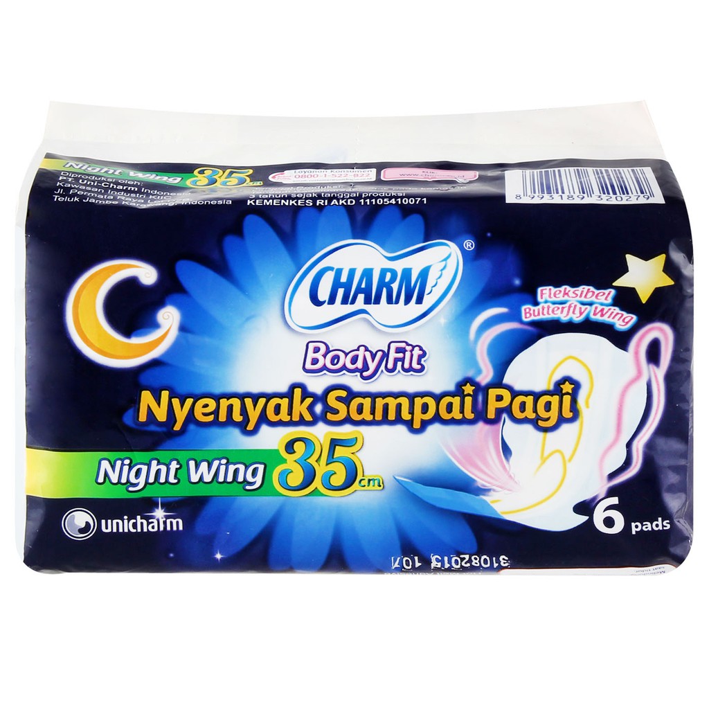 Pembalut Charm Night Wing 35Cm 6'S / Toko Makmur Online