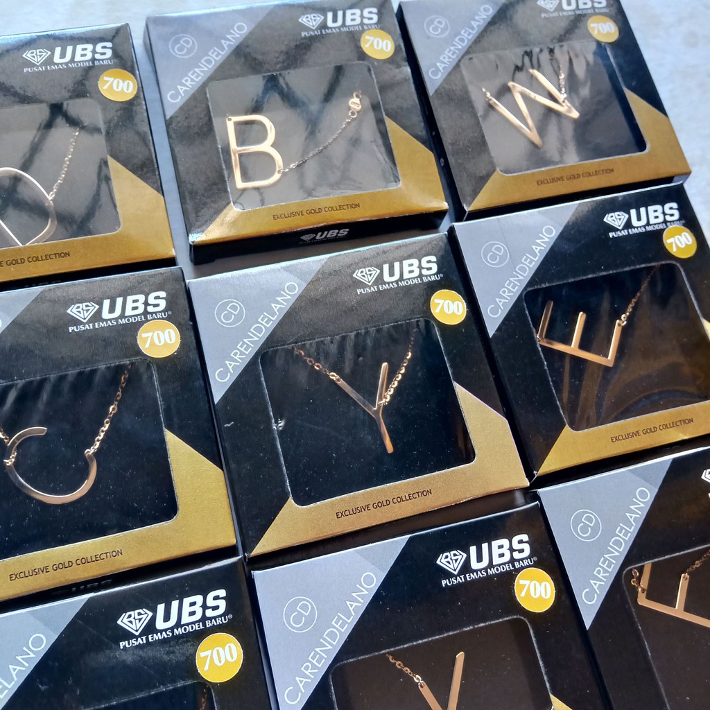 Kalung Carendelano emas asli 700 kalung huruf UBS