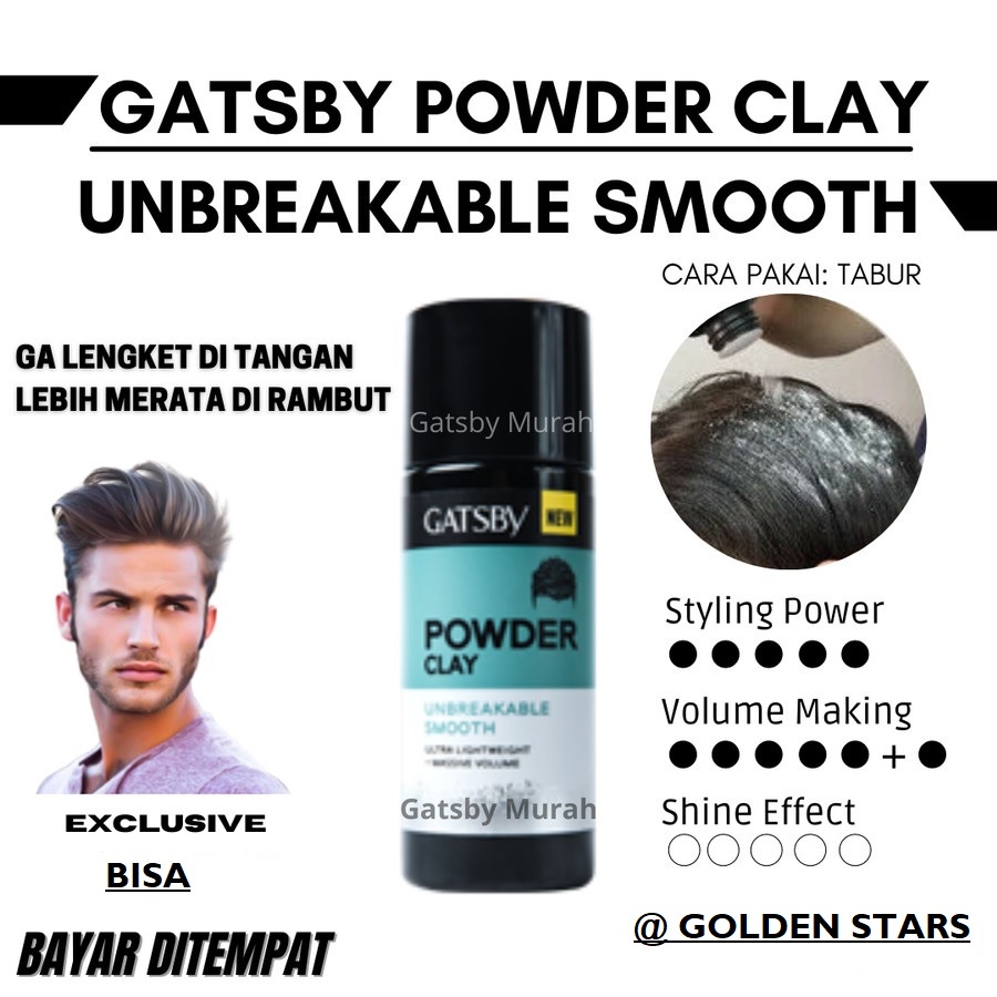 Gatsby Powder Clay Unbreakable Smooth Hair Styling Powder 20gr