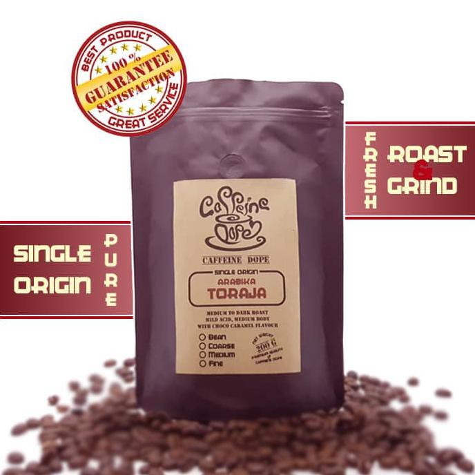 

Kopi Arabika Toraja 200 Gr Single Origin Bean/Biji & Ground/Bubuk - Bean - Biji