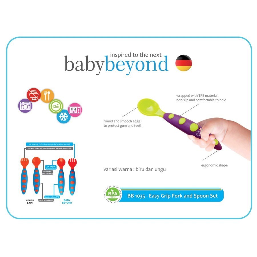 BABY BEYOND EASY GRIP FORK AND SPOON SET  / BB1035 (ACCESORIES)