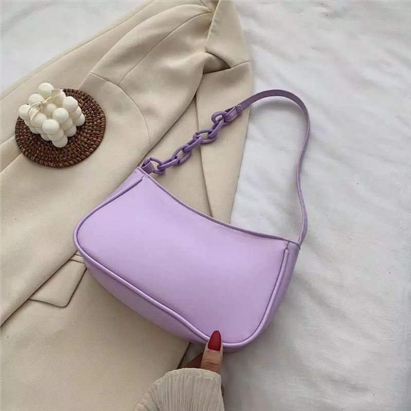 Tas Selempang Wanita Rantai Terbaru Retro Tas Bahu Kulit