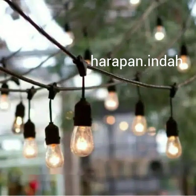 kabel Fitting Outdoor 10Meter 10Fitting Gantung Lampu Cafe