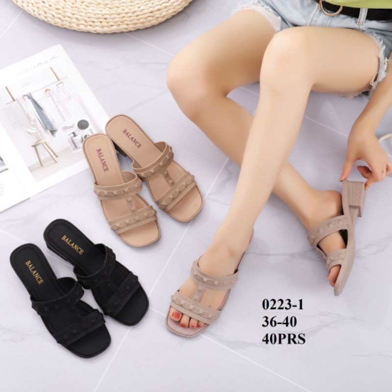 0223 - 1 Sandal Hak Wanita Import ARUMI / Sandal Jelly